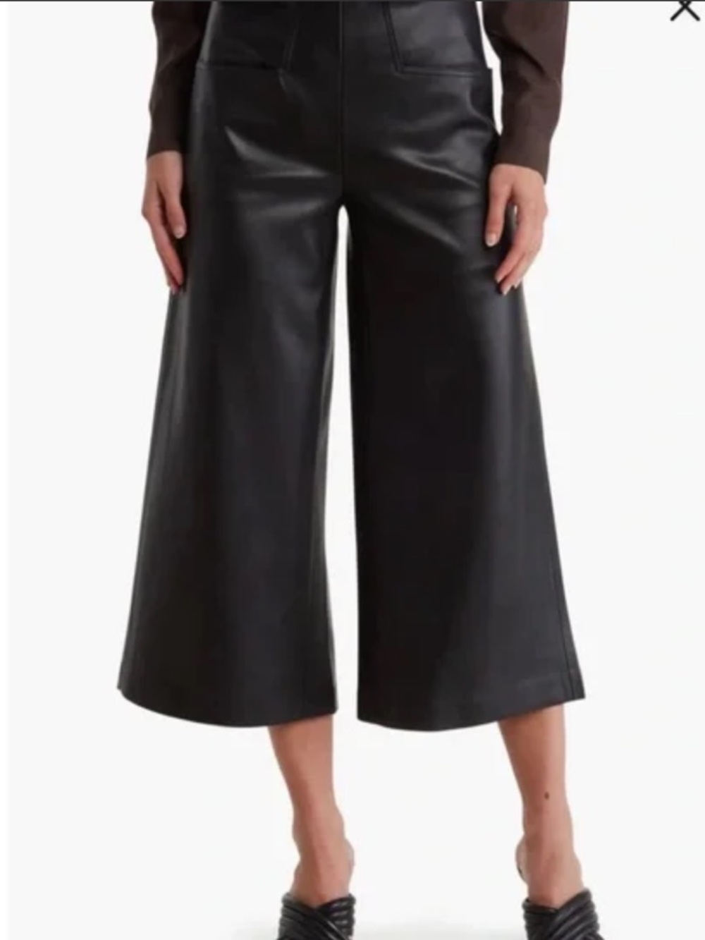 Tahari Black Faux Leather Pants